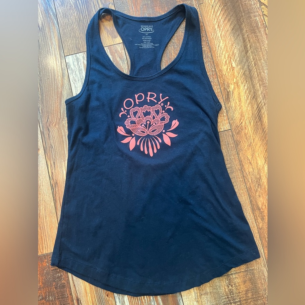Women's Grand Ole Opry NWOT Tank Top with Pink Floral Design